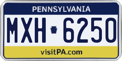 PA license plate MXH6250