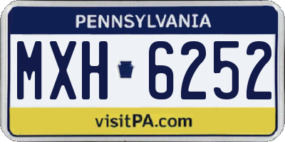 PA license plate MXH6252