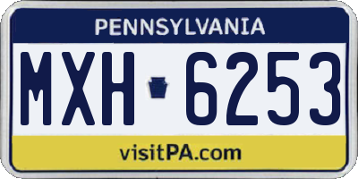 PA license plate MXH6253