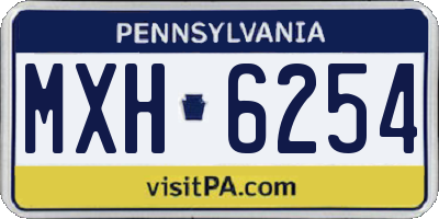 PA license plate MXH6254