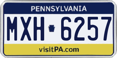 PA license plate MXH6257