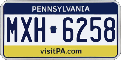 PA license plate MXH6258