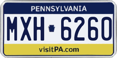 PA license plate MXH6260