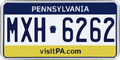 PA license plate MXH6262