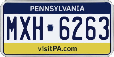 PA license plate MXH6263