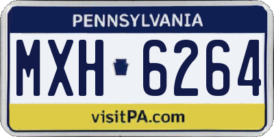 PA license plate MXH6264