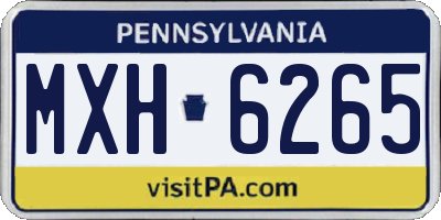 PA license plate MXH6265