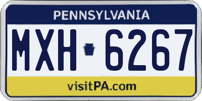 PA license plate MXH6267