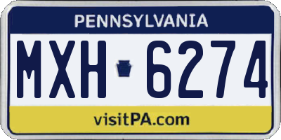 PA license plate MXH6274