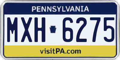 PA license plate MXH6275