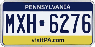 PA license plate MXH6276
