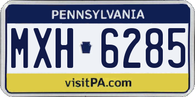 PA license plate MXH6285