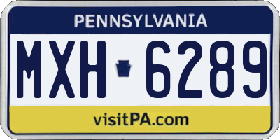 PA license plate MXH6289