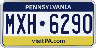 PA license plate MXH6290