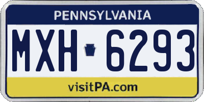 PA license plate MXH6293