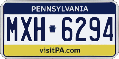 PA license plate MXH6294