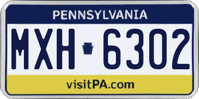 PA license plate MXH6302