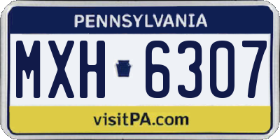 PA license plate MXH6307