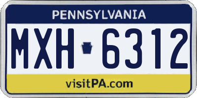 PA license plate MXH6312