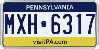 PA license plate MXH6317