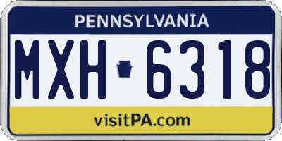 PA license plate MXH6318