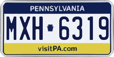 PA license plate MXH6319
