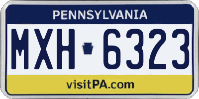 PA license plate MXH6323