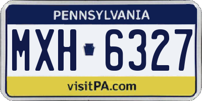 PA license plate MXH6327