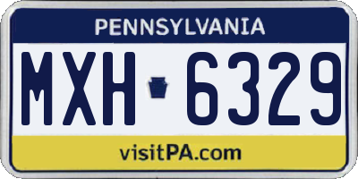 PA license plate MXH6329