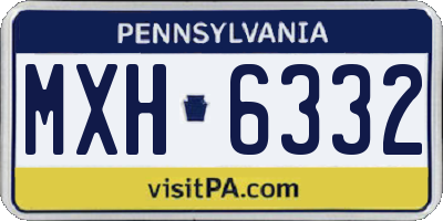 PA license plate MXH6332