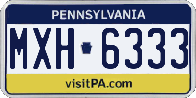 PA license plate MXH6333