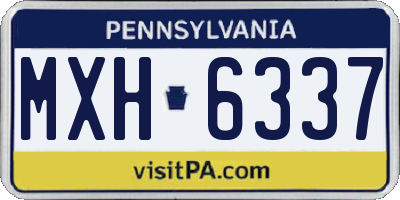 PA license plate MXH6337
