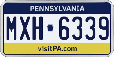 PA license plate MXH6339