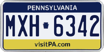 PA license plate MXH6342