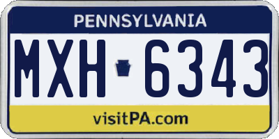 PA license plate MXH6343