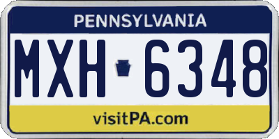 PA license plate MXH6348