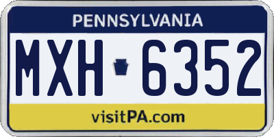 PA license plate MXH6352
