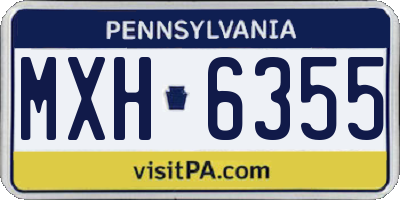 PA license plate MXH6355
