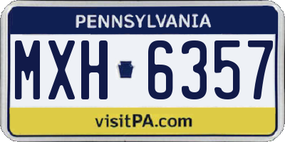 PA license plate MXH6357