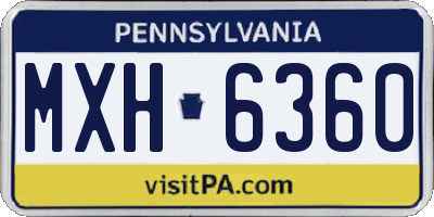 PA license plate MXH6360