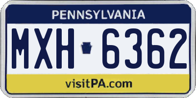 PA license plate MXH6362
