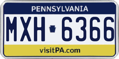 PA license plate MXH6366
