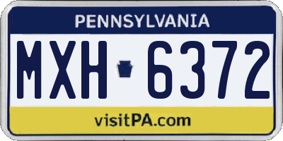 PA license plate MXH6372