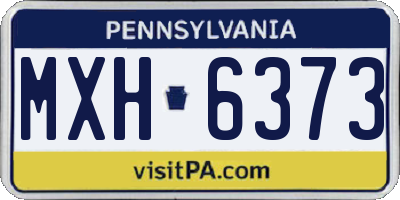 PA license plate MXH6373