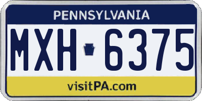 PA license plate MXH6375
