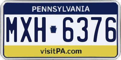 PA license plate MXH6376