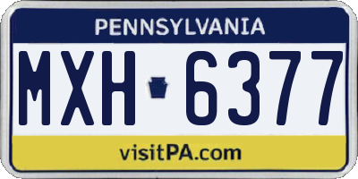 PA license plate MXH6377