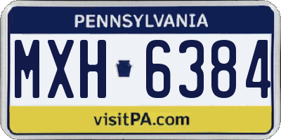 PA license plate MXH6384
