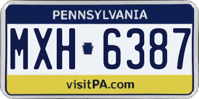 PA license plate MXH6387