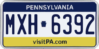 PA license plate MXH6392